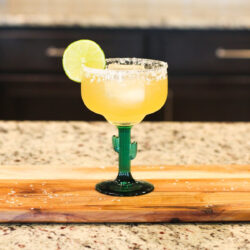 Cadillac Margarita served in a cactus glass.