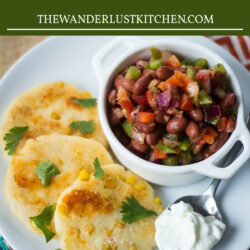 Cheesy Colombian Corn Cakes (Arepas) Recipe Pin