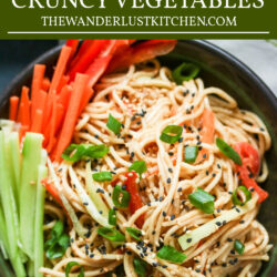 Cold Sesame Noodles with Crunchy Vegetables Recipe Pin