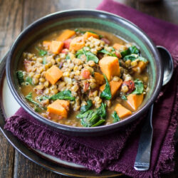A bowl of creamy Ethiopian lentils.