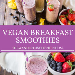 Five Easy Vegan Breakfast Smoothies Recipe Pin