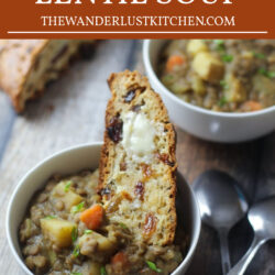 German Lentil Soup Recipe Pin