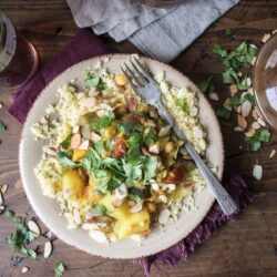 A plate of Moroccan vegetable tagine.