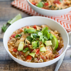 A bowl of Puerto Rican Chicken Stew.