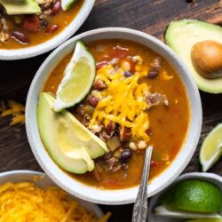 Santa Fe soup in a bowl.