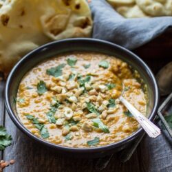 This fragrant soup is spiced with curry and made from creamy red lentils, carrots, apples, and coconut milk. Make a double batch and freeze the leftovers!